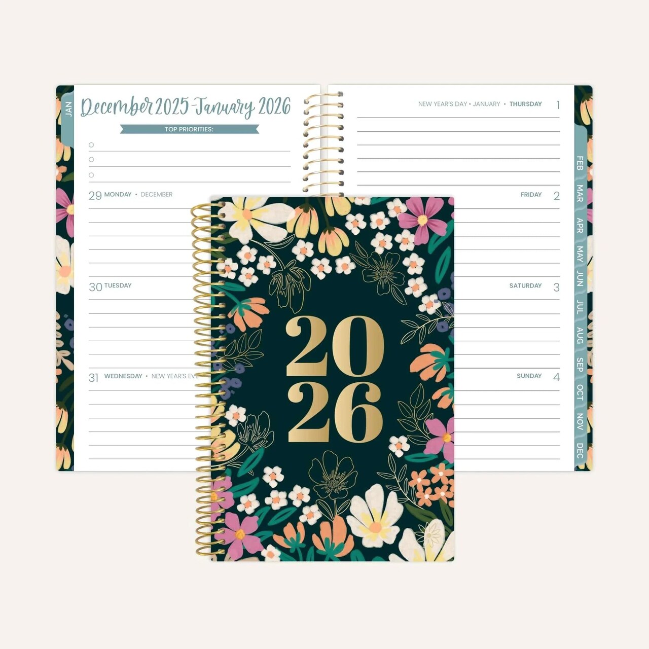 bloom daily planners 2026 Soft Cover Weekly & Monthly Planner, 4" x 6", Blooming Wildly